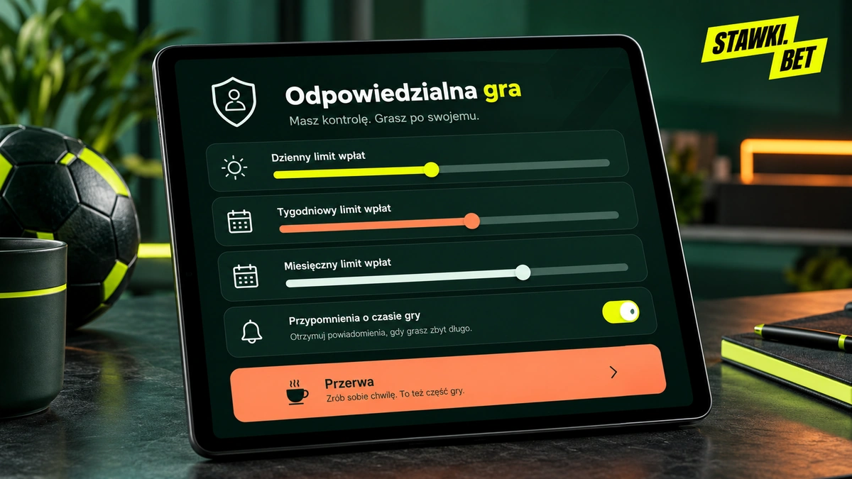 Ustawienia limitów wpłat i czasu sesji w panelu odpowiedzialnej gry Stawkibet